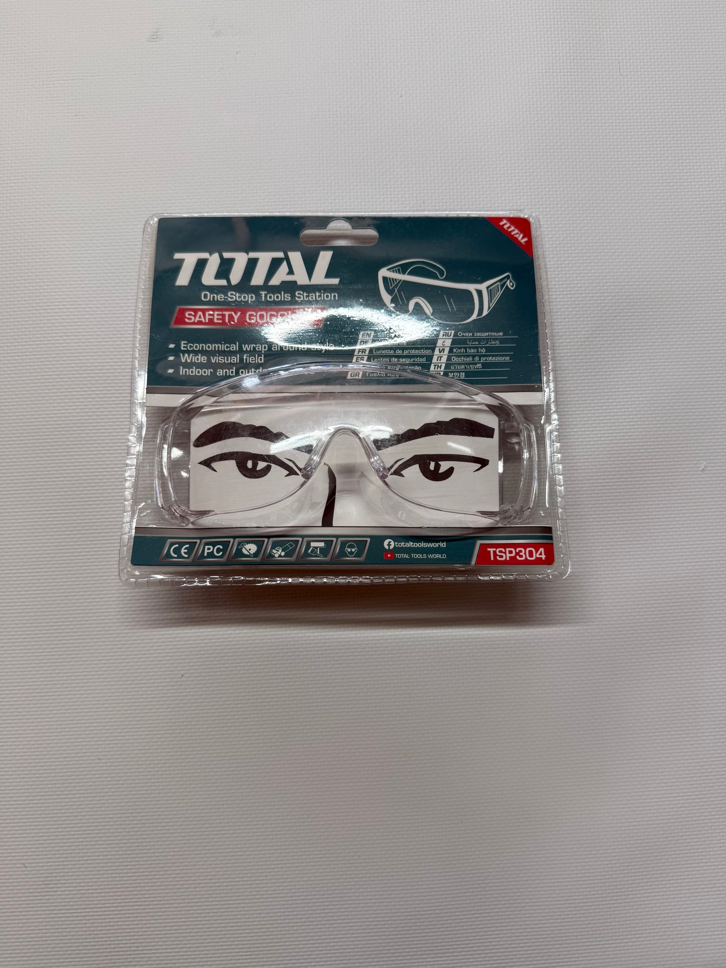 Total TSP304 Clear Safety Goggles for Indoor Use